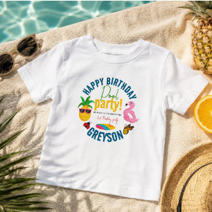 Pool-Party Modern Summer Themed Birday Party Baby T-shirt