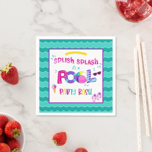 Pool Party Napkin - Girl WH Serviette (Beispiel)