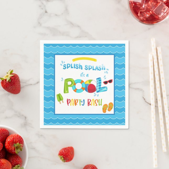 Pool Party Napkin - Junge WH Serviette (Beispiel)