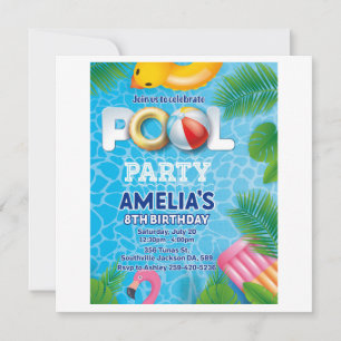 Pool Party personalisiert Geburtstagsfeier Feiertagskarte
