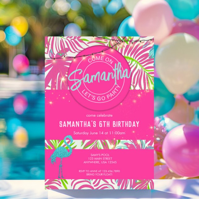 Pool Party Pink Beach Einladung (Von Creator hochgeladen)