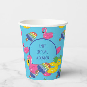 Pool Party Pool Schwimmbad Gemustert Personalisier Pappbecher