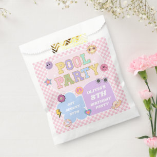 Pool Party Preppy Varsity Patch Geburtstagspartei Geschenktütchen