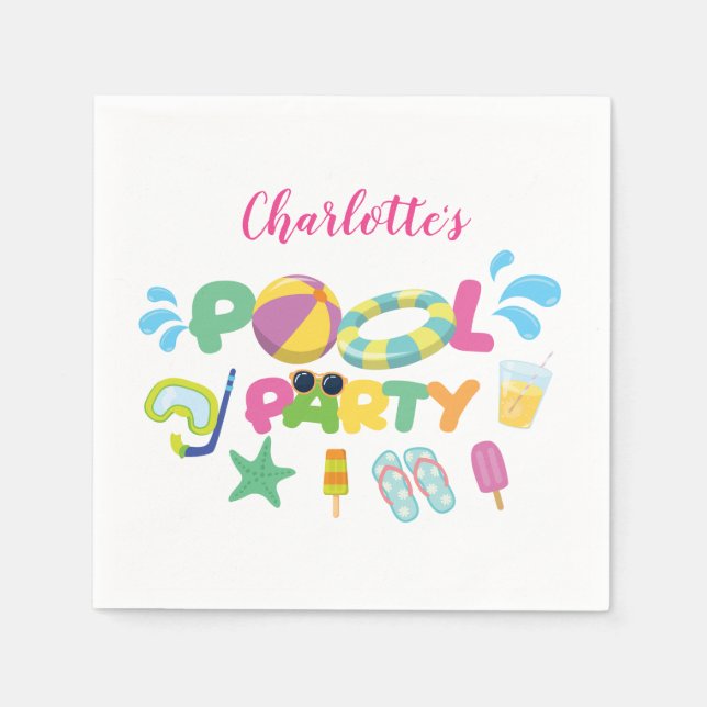 Pool-Party Serviette (Vorderseite)