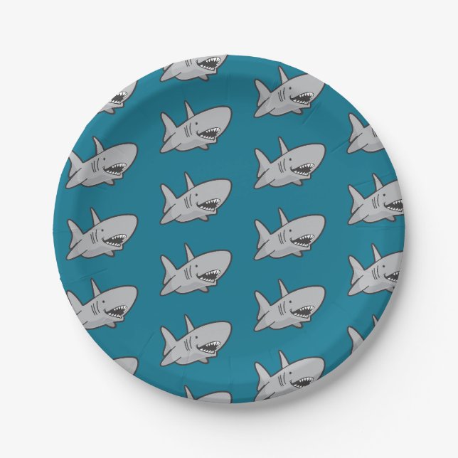 Pool Party Shark Birthday Paper Teller (Vorderseite)