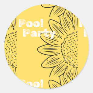 Pool Party Sommer 2024 Runder Aufkleber