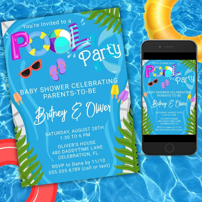 Pool Party Sommer Gender Neutral Baby Dusche Einladung (Von Creator hochgeladen)