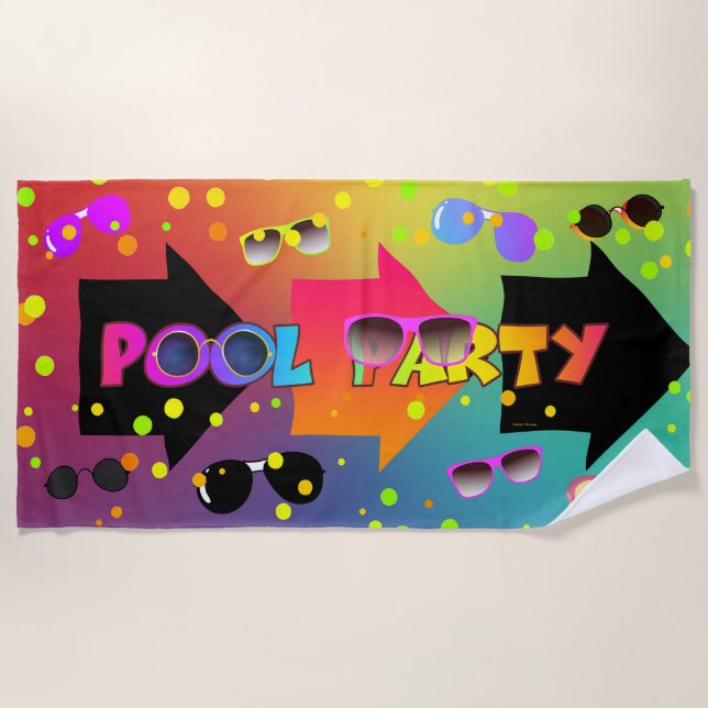 Pool-Party Strandtuch (Vorderseite)