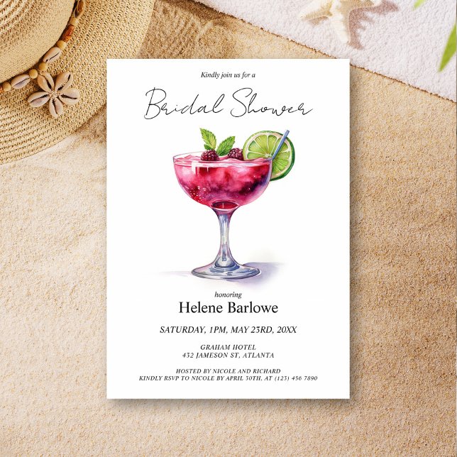 Pool Party Summer Cocktail Brautparty Einladung (Pool Party Summer Cocktail Bridal Shower Invitation)