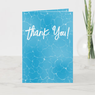 Pool Party Sweet 16 Wasser Blau Minimalist Geburts Dankeskarte