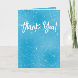 Pool Party Sweet 16 Water Blue Minimalistisch Dankeskarte