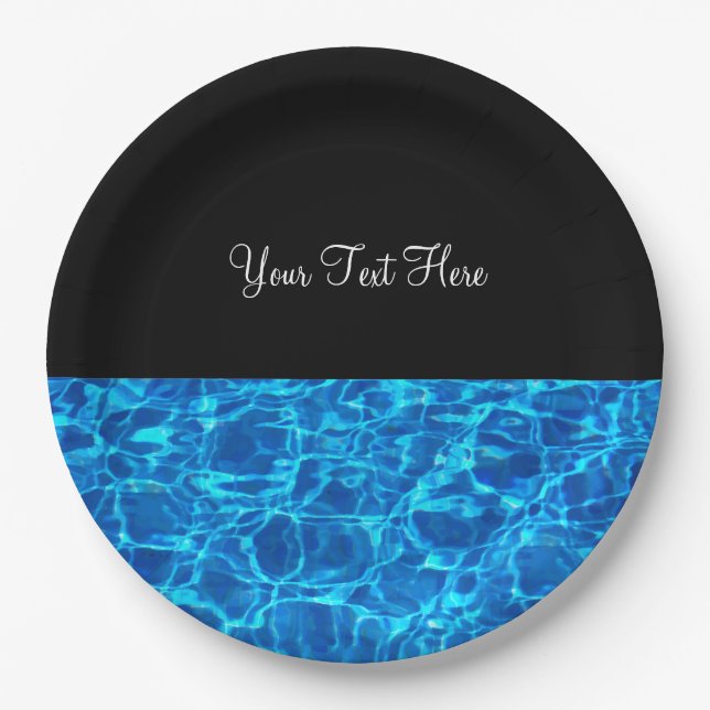 Pool-Party-Swimmingpool-Entwurf Pappteller (Vorderseite)