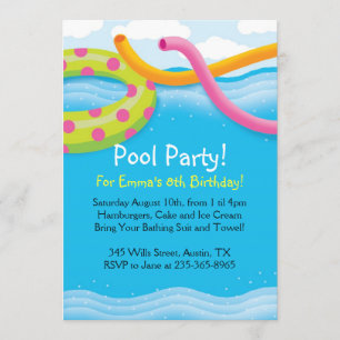 Pool-Party-Themed Einladungen