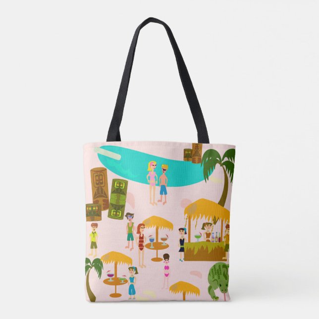Pool-Party-tropischer Strand Tasche (Rückseite)