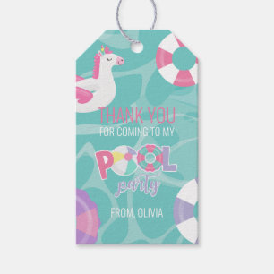 Pool-Party Unicorn Pink Danke, dass Sie Geschenkanhänger
