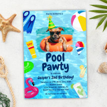 Pool Party Welpe Pawty Hund Geburtstag