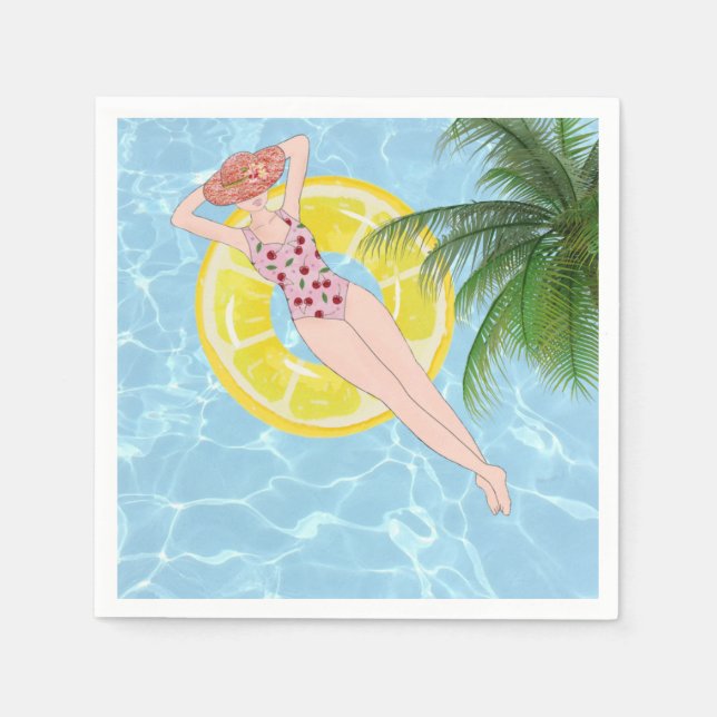 Pool Partys Cocktail Napkin Serviette (Vorderseite)