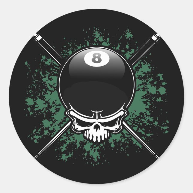 Pool Pirate 1 Runder Aufkleber (Vorderseite)