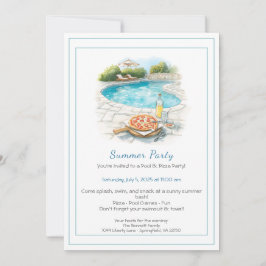 Pool & Pizza Summer Party Einladung