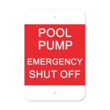POOL PUMP Not-Ausschalter Metall-Schild