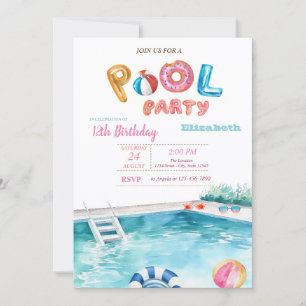 Pool-Schwimmbrille Pool-Geburtstagsfeier Einladung