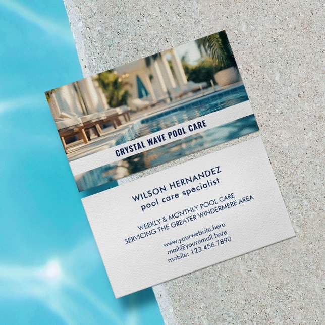 Pool Service Business Card mit benutzerdefiniertem Visitenkarte (Von Creator hochgeladen)