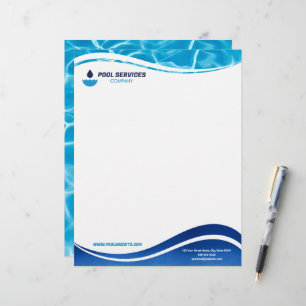 Pool-Service-Unternehmensbriefkopf Schwimmbäder Briefbogen