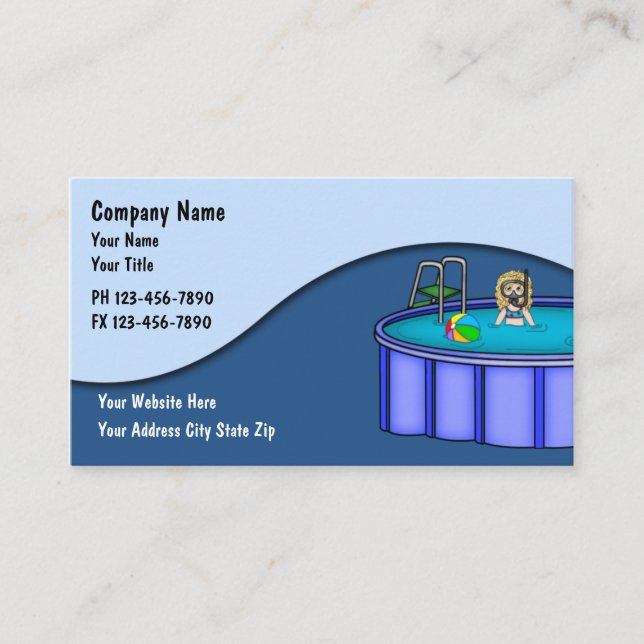 Pool-Servicekarten Visitenkarte (Vorderseite)
