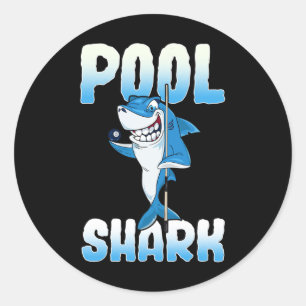 Pool Shark Funny Pool Billard Player Runder Aufkleber