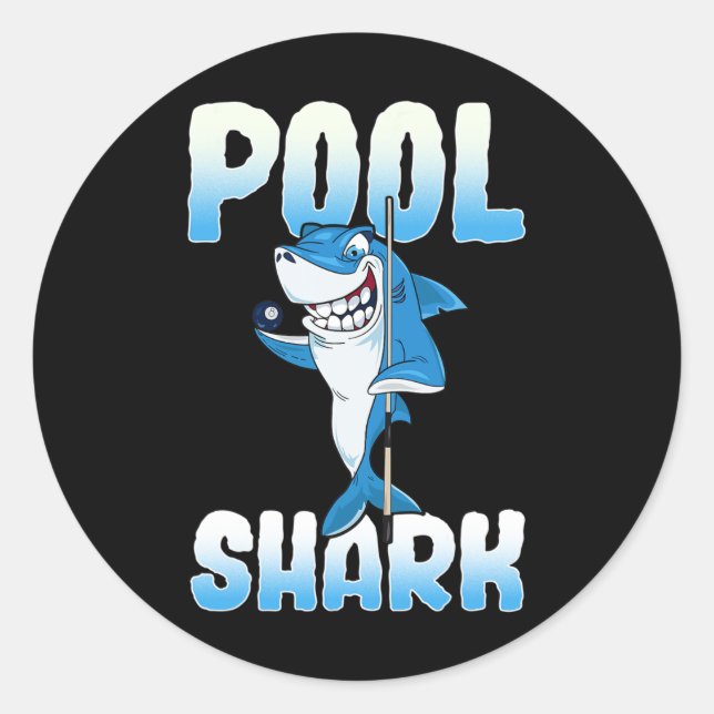 Pool Shark Funny Pool Billard Player Runder Aufkleber (Vorderseite)
