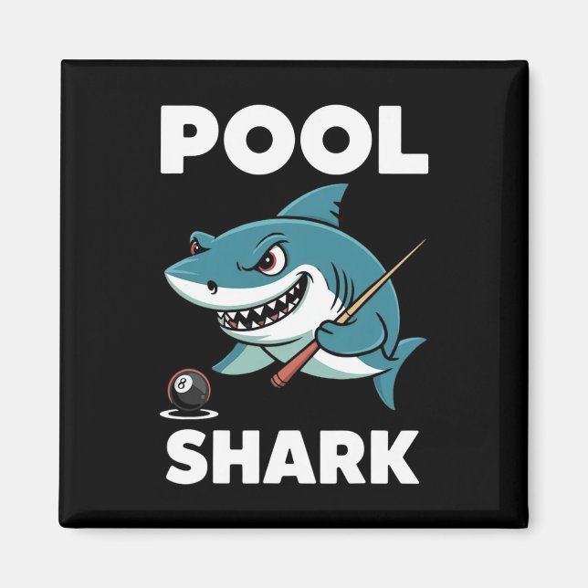 Pool Shark Snooker Player Funny Billiard Magnet (Vorne)