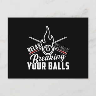 Pool Snooker 8 Ball Billiard Billiard Billiard Fun Postkarte