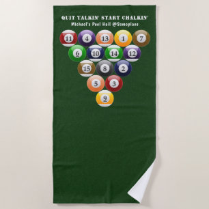 Pool-Spiel des Billardc$acht-ball-Gestell-8-Ball Strandtuch