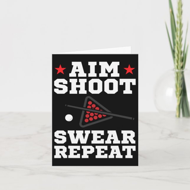 Pool-Spiel Ziel Shoot Swear Repeat Pool spielen B Karte (Vorderseite)