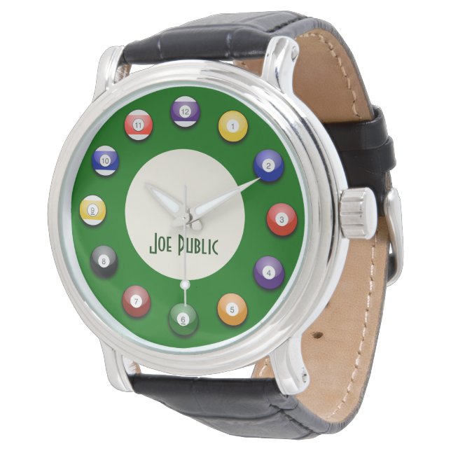 Pool spielen - ein Pool für Mall Mens beobachten Armbanduhr (Schrägansicht)