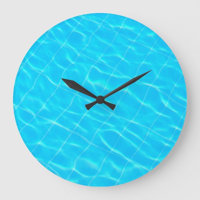 pool swim swimmingpool sport water texture blue große wanduhr (Vorderseite)