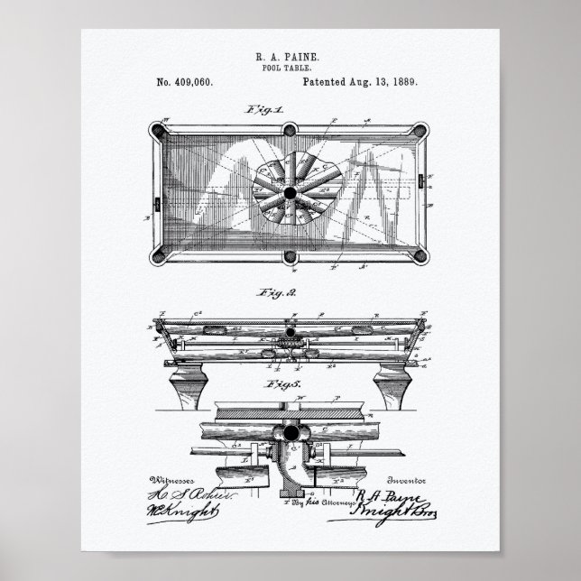 Pool Table 1889 Whitepaper zum Thema Patentschutz Poster (Vorne)