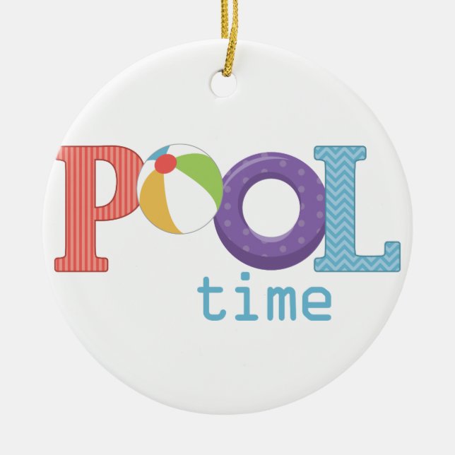 Pool Time Keramik Ornament (Vorne)
