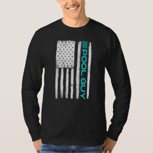 Pool Typ Vintag Retro Patriotic US Flag T-Shirt
