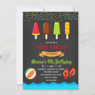 Pool- und Eiscreme-Party-Einladung Einladung