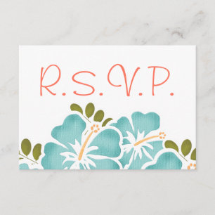 POOL-UND KORALLEN-HIBISKUS-UAWG, DAS WARTEkarte RSVP Karte