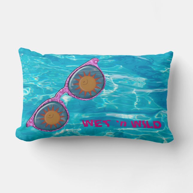Pool und Sonnenbrille Lendenkissen (Vorderseite)