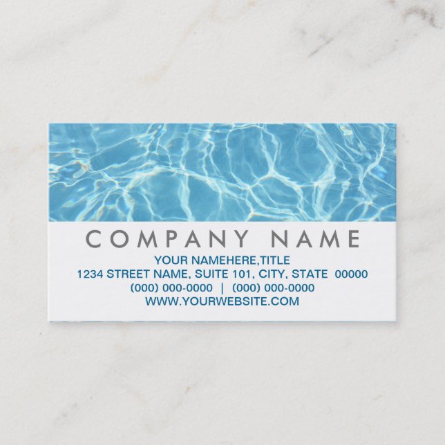 Pool Water Business Cards Visitenkarte (Vorderseite)