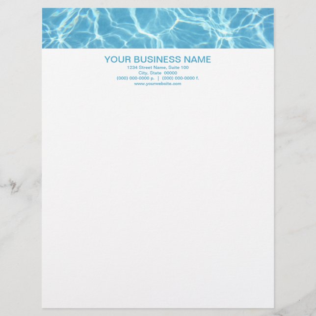 Pool Water Letterhead Briefbogen (Vorderseite)