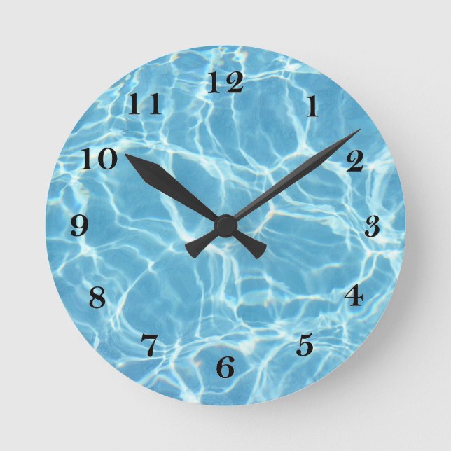 Pool Water Wall Clock Runde Wanduhr (Vorderseite)