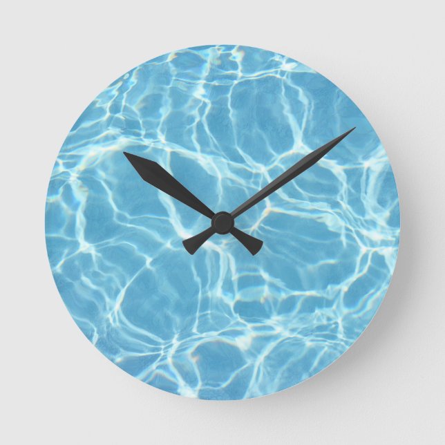 Pool Water Wall Clock Runde Wanduhr (Vorderseite)