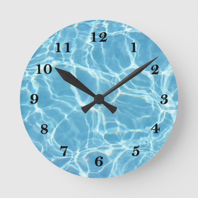 Pool Water Wall Clock Runde Wanduhr (Vorderseite)