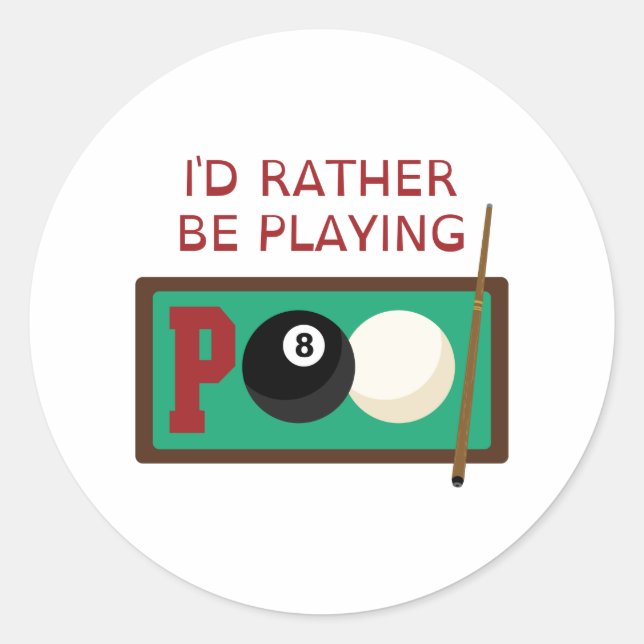 Pool Word Runder Aufkleber (Vorderseite)