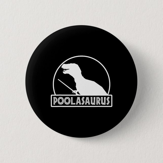 Poolasaurus Billardspieler Dinosaurier Snooker Ach Button (Vorderseite)