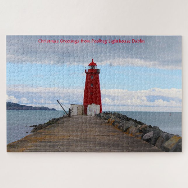 Poolbeg Leuchtturm Dublin. Jigsaw Puzzle (Horizontal)